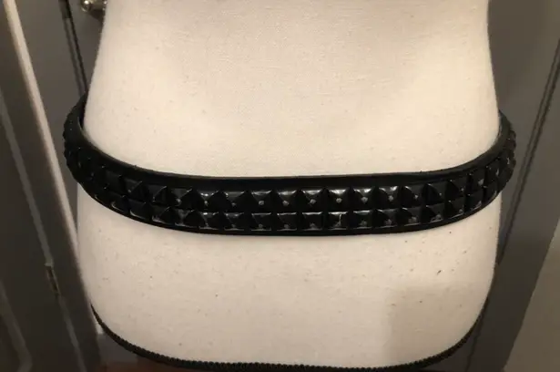 Faux Leather Black Studded Belt