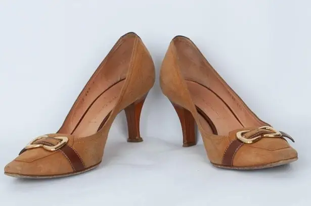 Casadei Suede Buckle Pump Heels Size 9