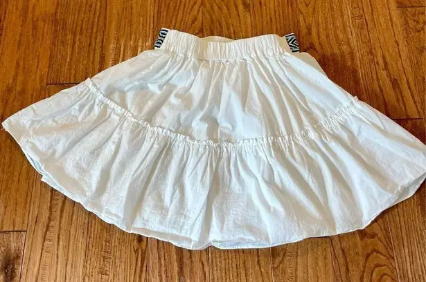 Ramy Brook Mickey white mini skirt with blue embroidered waist size 0