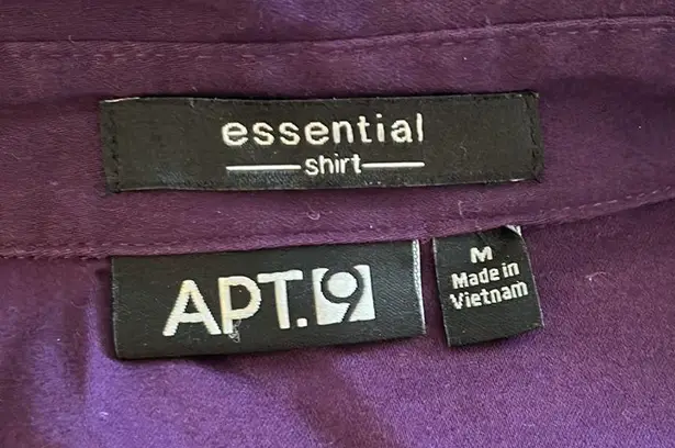 Apt. 9 A260  purple medium button down shirt