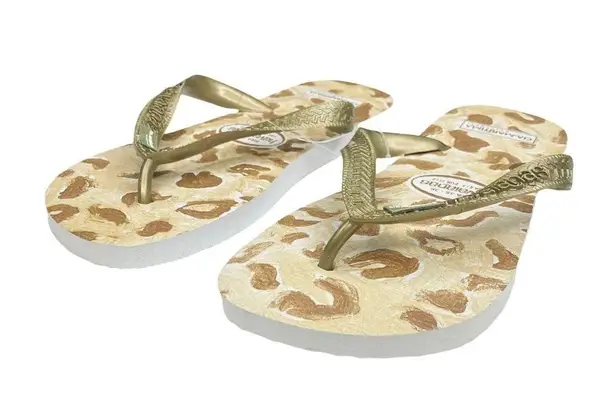 Havaianas new x CIA Maritima ☼ Limited Ed Flip Flops ☼ Metallic Gold Leopard ☼