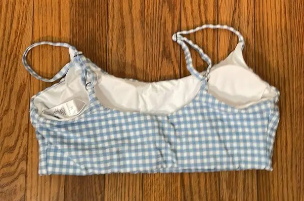 ANDIE  Swim The Maui Bikini Top Blue Gingham size M NWT