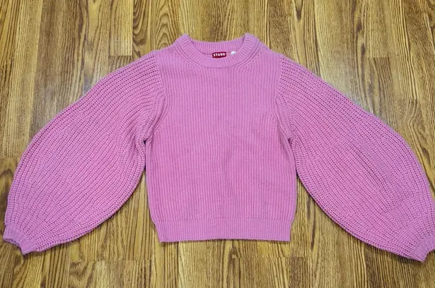 STAUD Pink Aura ribbed wool-blend sweater sz Medium