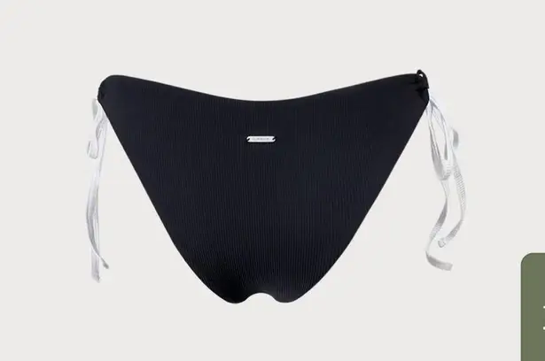 Berlook Contrast Triangle Halter Bikini Top and Contrast Tie Bikini Bottom 43 Black Size M