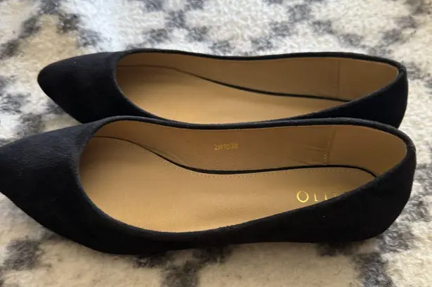 Olio Black Faux Suede Pointed Toe Flats Women’s Size 10 Slip