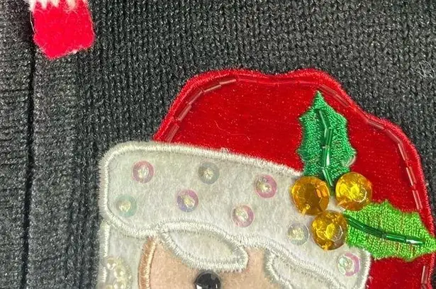 Tiara International (S) CHRISTMAS COLLECTION SWEATER BLACK/RED WITH SEQUINS NWOT