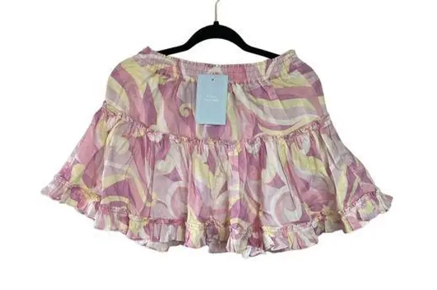 Hill House  The Paz Skirt Mini Candy Kaleidoscope Pink Ruffle M