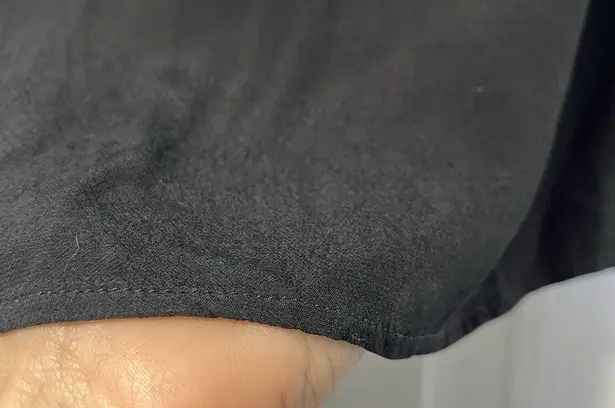 Maje Black Lucille blouse with lace ruffled sleeves 2