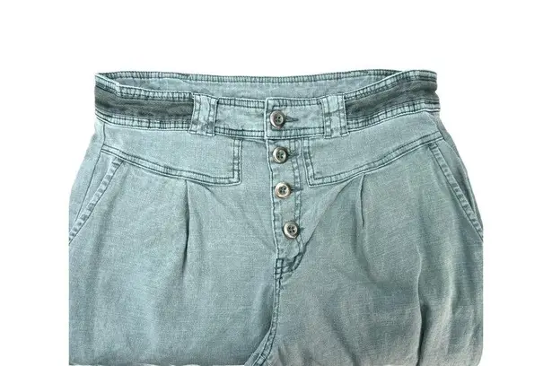 Sundance | 6 | Pleated Front Linen Pant Trouser Women's Sea Green