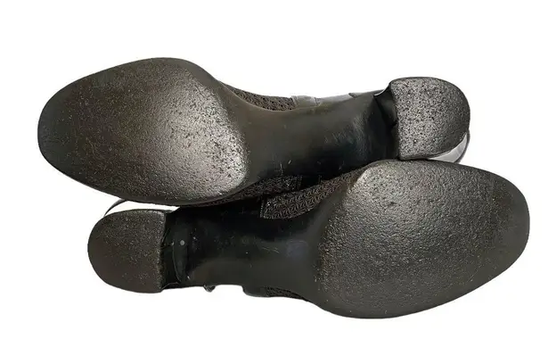 1940s Matrix x Carson Pirie Scott & Co Black Mesh Leather Heeled Oxford Loafers Size 6.5