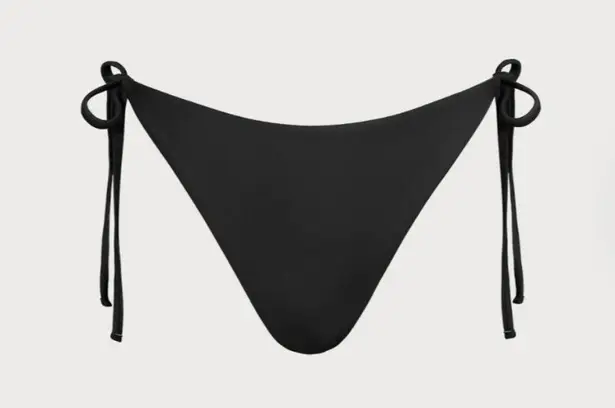 BERLOOK ECONYL® Black Halter Triangle Bikini Top AND Black Tie Bikini BoTTOM 25 Size M