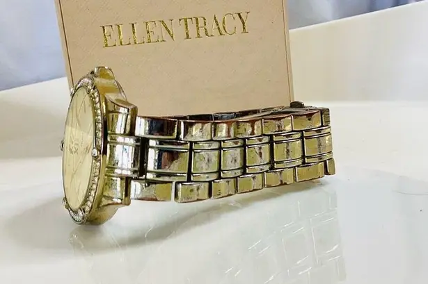 Ellen Tracy ™️ Gold Tone Watch with Rhinestones