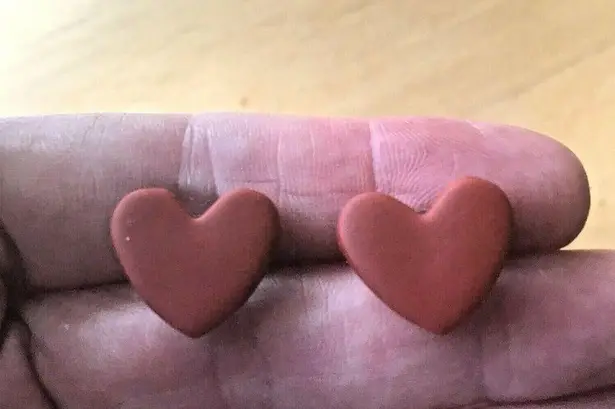 Handmade Heart Earrings Posts Polymer Clay Valentine Birthday Romance Cu…