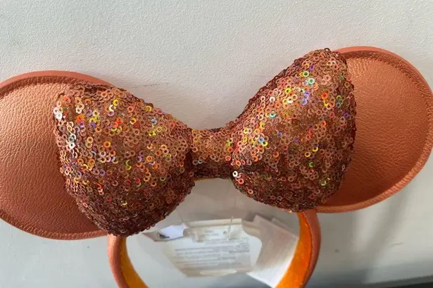 Disney  Parks Peach Punch Sequin Minnie Ears Headband