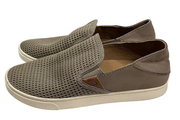 Olukai Oluki Pehuea Brown Perforated Breathable Easy On & Off  Slip On Shoe Size 8