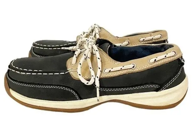 Rockport Works Women’s Sailing Club Slip Resistant Steel Toe Work Shoes Size 8 Blue