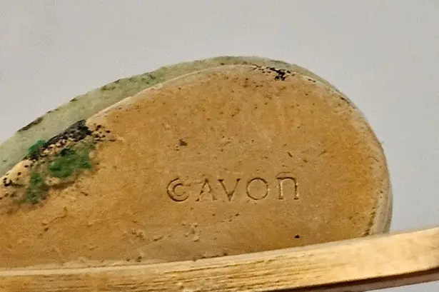 Vintage Avon 1978 Floral Ceramic Puff Butterfly Goldtone Cuff Bracelet Gold