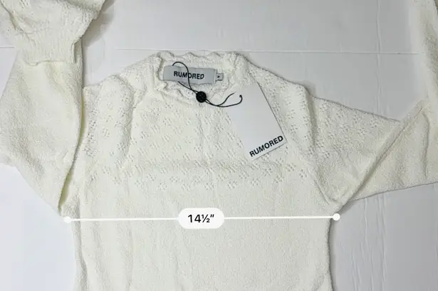 Rumored Vermont Mini Dress White MEDIUM Sweater Soft Girl Bohemian NWT