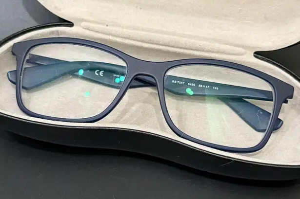 Ray-Ban  RB 7047 5450 56-17 Matte Navy Rx Unisex Eyeglasses