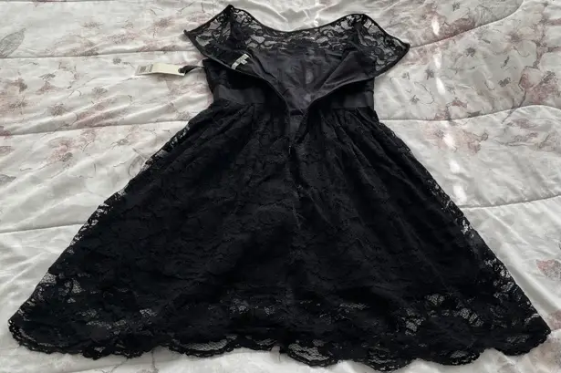 BB Dakota NWT  Black Lace Fit & Flare Lined Mini Dress, size 2