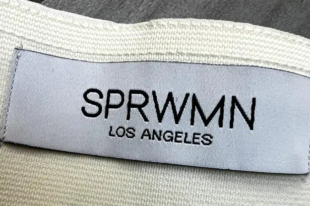 SPRWMN Los Angeles Straight Ankle Trouser Pants with Zipper Off White Large