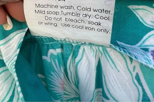 Vintage Royal Hawaiian Creations teal white tropical hibiscus ruffle hem dress Blue