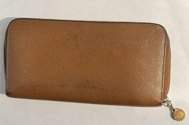 BVLGARI Brown Leather Long Wallet - READ DESCRIPTION