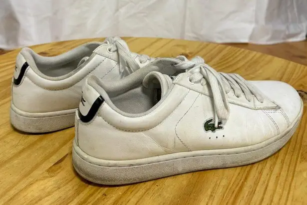 Lacoste  Carnaby Leather Lace Up Low Top Athletic Sneakers White Women's Size 7.5