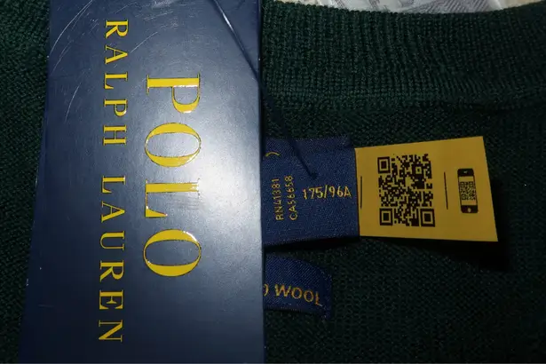 Polo Marino Wool Dark Green V Neck Sweater