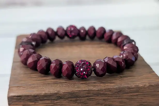 Dark Red Stretch Bracelet