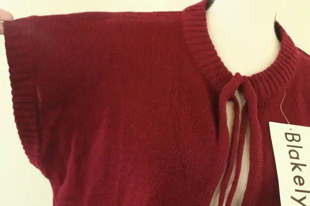 Blakely Vintage 80s Deadstock Burgundy Maroon Short Sleeve Open Cardigan Tassels 18/20