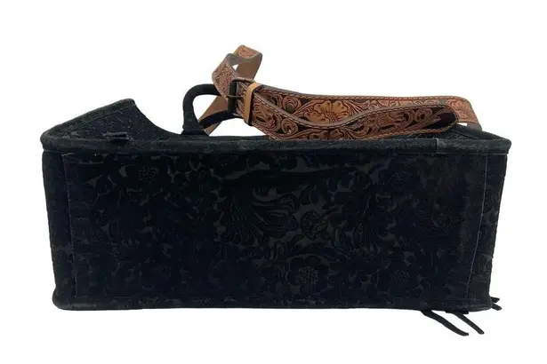 American Darling Conceal Carry Tooled Leather Bag Western Boho Back Black