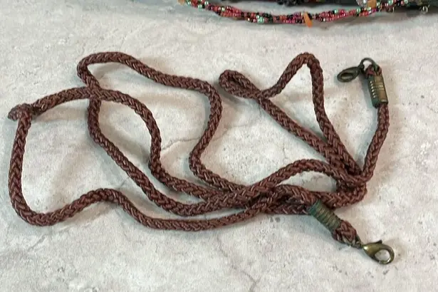 Prezzo Vintage NWT Tapestry Beaded Rhinestone KISS lock purse changeable straps Brown