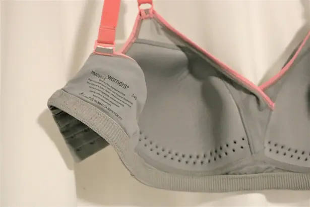 Warner's Bra WireFree Contour Bra 34 D Mesh Graphite Gray Soft & Adjustable