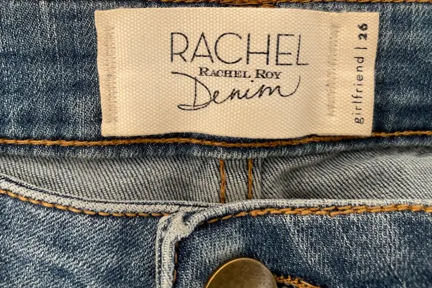 Rachel Roy RACHEL Girlfriend Distressed Cuffed Jeans, size 26”