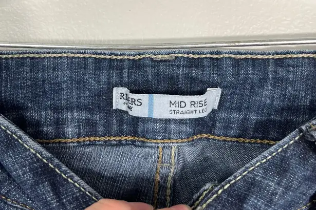 Riders By Lee Mid-Rise Straight Leg Medium Wash Jeans Stretch 16 Long 16L Plus