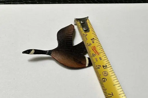 Handmade Handcrafted Leather Like Material Brooch Pin Flying Canadian Goose Bird