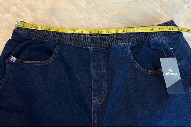 Silvertâs Open Back Adaptive Wheelchair Pull On Denim Jeans Pants Womenâs Sz XL