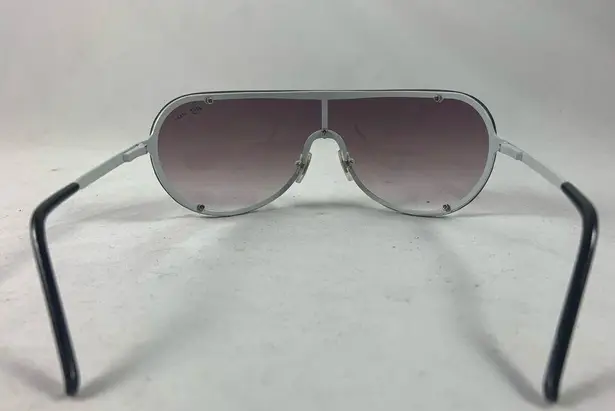 Unisex Black/white Round Shield Aviator Sunglasses