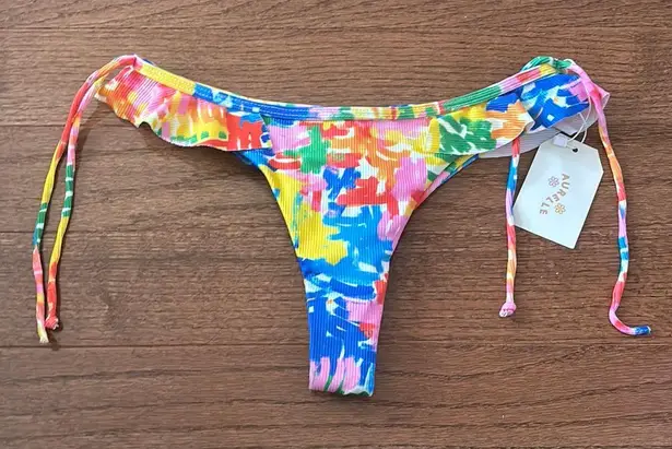 Aurelle Swim NWT Aurelle high leg cheeky multicolor scrunch bikini bottoms - M