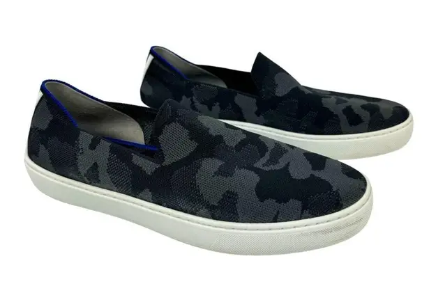 Rothy's The Sneaker Gray Camo Slip On Round Toe Flats Shoes Womens Size 10.5