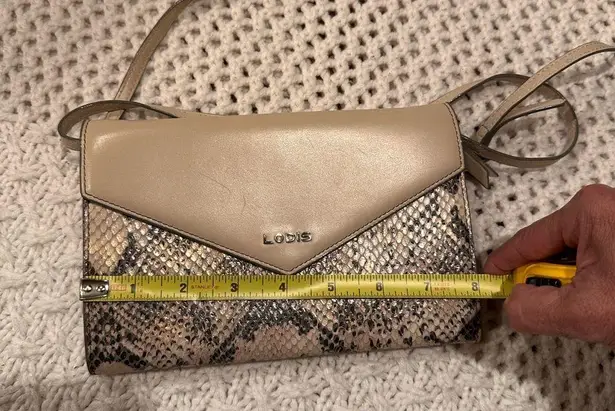 Lodis Tan and Brown Snake Print Women's Crossbody Bag