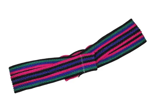 1990s Vintage Woven Braided Colorful Belt Pink Purple Green Black