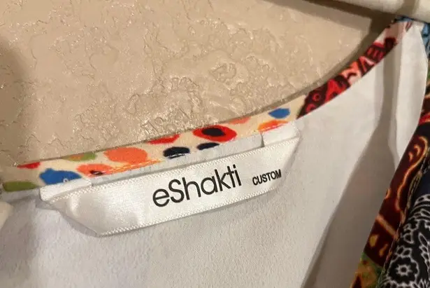 Eshakti Patch Print Surplice Crepe Maxi Dress SZ custom please see description