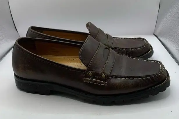 Cole Haan  vintage square toe slip on leather brown loafers size 8 old money