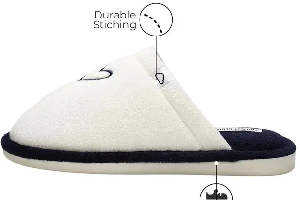 White Cozy Essential Slippers with Heart Design NWT Size 8