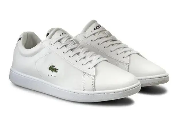 Lacoste  Carnaby Leather Lace Up Low Top Athletic Sneakers White Women's Size 7.5