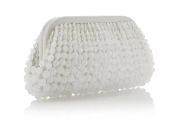 Cult Gaia NWOT White Beaded Clutch