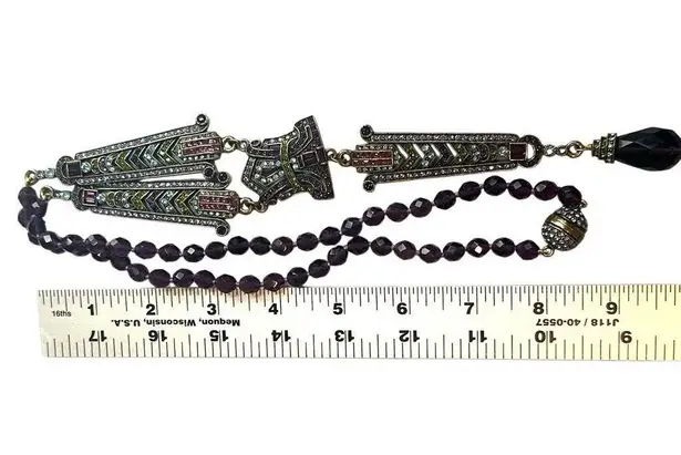 Heidi Daus "Suitably Sophisticated" Art Deco Medallions Necklace Purple