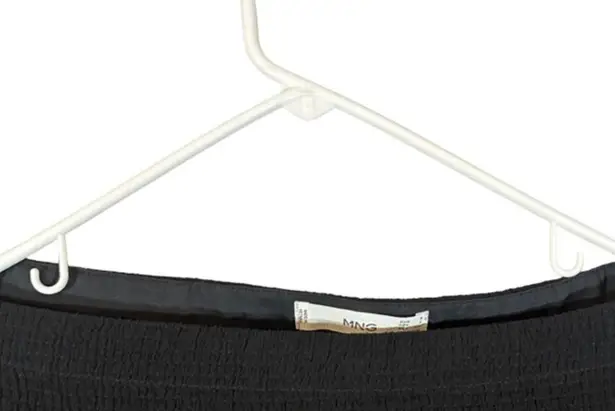 MNG by Mango Black Textured Formal Short Sleeve Long Maxi Dress Women Sz 4